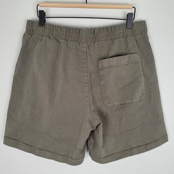 Everlane The Easy Short Organic Cotton Stretch Twill Elastic Waist Green Size M - Picture 5 of 10